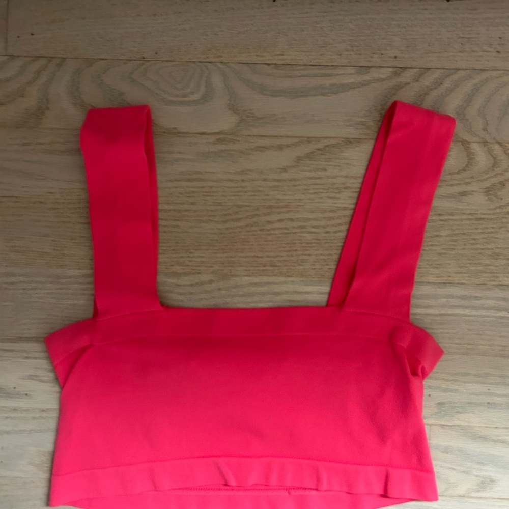 Free People Red Fitted Crop Tank Top